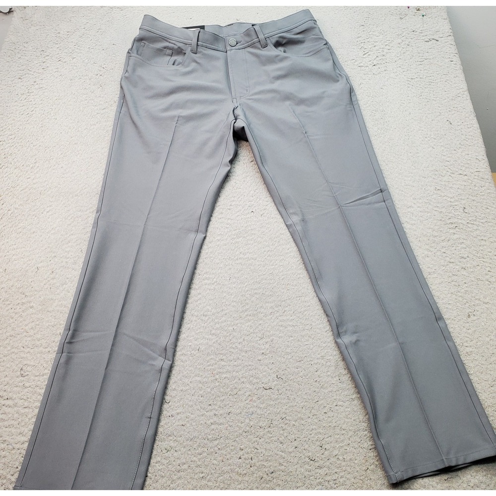 Dunning Golf Chino Pants Mens 33/30 Gray Performance Stretch Quick Dry D7S21P068